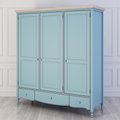 Шкаф трехстворчатый Leblanc голубого цвета 