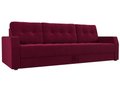 Прямой диван-кровать Атлантида бордового цвета