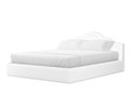 Кровать Афина 180х200 белого цвета с подъемным механизмом (экокожа)