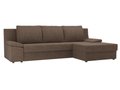 Угловой диван-кровать Челси коричневого цвета