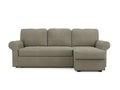 Угловой диван-кровать Tulon серо-бежевого цвета с светло-бирюзовым кантом