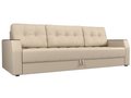 Прямой диван-кровать Атлантида бежевого цвета (экокожа)