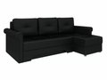 Угловой диван-кровать Леон черного цвета (экокожа)