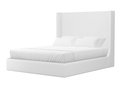 Кровать Ларго 160х200 белого цвета с подъемным механизмом (экокожа) 