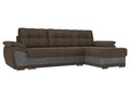 Угловой диван-кровать Нэстор коричнево-серого цвета