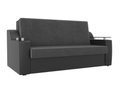 Прямой диван-кровать Сенатор серого цвета (ткань\экокожа)