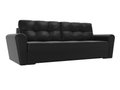 Прямой диван-кровать Амстердам черного цвета (экокожа) 