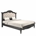 Кровать Akrata 120×200 черно-бежевого цвета с эффектом старения             