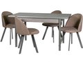 Обеденная группа из стола и четырех стульев коричнево-серого цвета