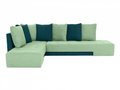 Угловой диван-кровать London сине-салатового цвета