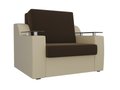 Кресло-кровать Сенатор бежево-коричневого цвета (ткань\экокожа)
