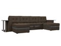 Угловой диван-кровать Атланта коричневого цвета