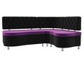 Угловой диван Вегас черно-фиолетового цвета