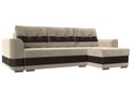 Угловой диван-кровать Честер бежевого цвета (ткань\экокожа)
