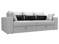 Прямой диван-кровать Мэдисон бело-черного цвета (экокожа)