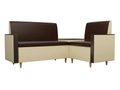 Кухонный угловой диван Модерн бежево-коричнево цвета (экокожа)