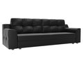 Прямой диван-кровать Сансара черного цвета (экокожа)