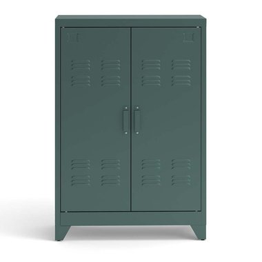 Шкаф низкий с дверками из металла Hiba зеленого цвета