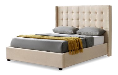 Кровать с подъемным механизмом Vivien 180x200 бежевого цвета