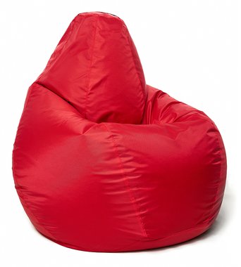 Кресло мешок Груша oxford красного цвета S 
