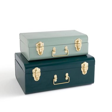 Комплект из двух чемоданчиков из металла Masa зеленого цвета