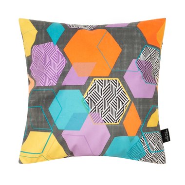Чехол для подушки Geometry серо-оранжевого цвета