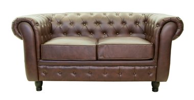 Кожаный диван Chesterfield коричневого цвета