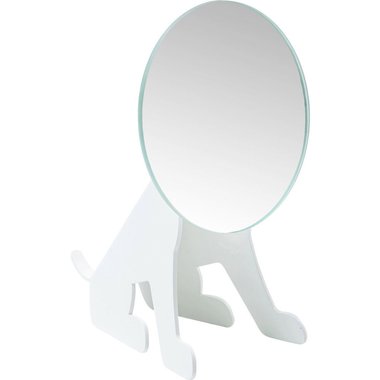 Зеркало настольное Dog Face белого цвета