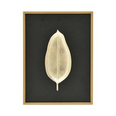 Декор настенный - панно Leaf 38х50 черно-золотого цвета