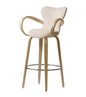 Барный стул Apriori S из натурального дерева и ткани