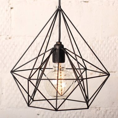 Подвесной светильник из медных прутьев с ретро-лампочкой "Бриллиант"