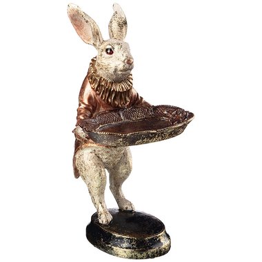 Фигурка Кролик цвета бежевый с золотым и коричневым