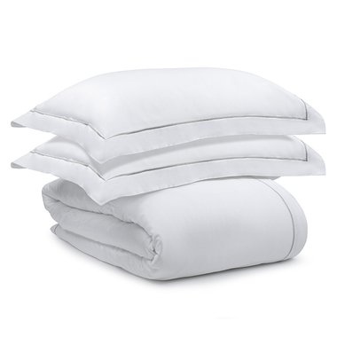 Комплект постельного белья без простыни из египетского хлопка Essential 220х200 белого цвета