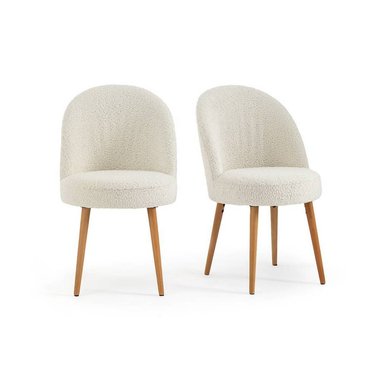 Комплект из двух стульев с отделкой малой пряжей Quilda светло-бежевого цвета