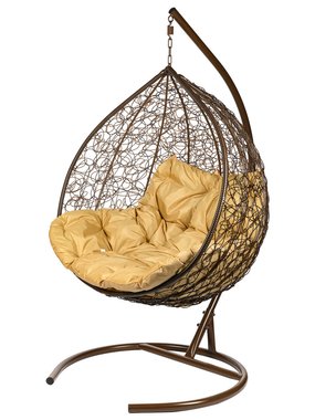 Двойное подвесное кресло Gemini коричневого цвета
