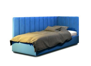 Кровать с подъемным механизмом Ain 80х200 синего цвета