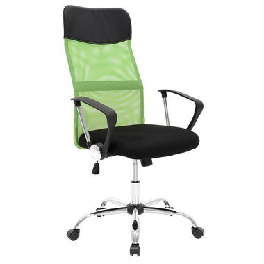 Офисное кресло с зеленой спинкой