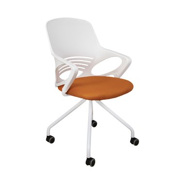 Кресло поворотное Indigo бело-оранжевого цвета