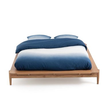 Кровать из массива дуба с кроватным основанием Jucca 160х200 бежевого цвета