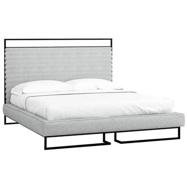 Кровать Loft Grace_Стоун 160х200 светло-серого цвета