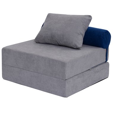 Бескаркасный диван-кровать Puzzle Bag L серого цвета