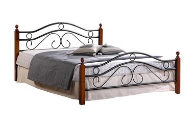 Кровать King bed 180х200 черно-коричневого цвета