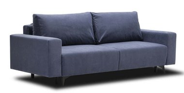 Прямой диван-кровать Эллен темно-синего цвета