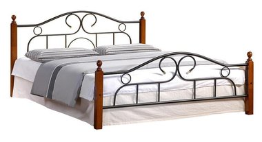 Кровать Double 140х200 черно-коричневого цвета 