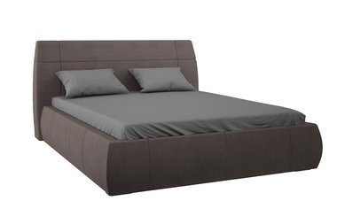 Кровать мягкая Анри 160х200 темно-коричневого цвета