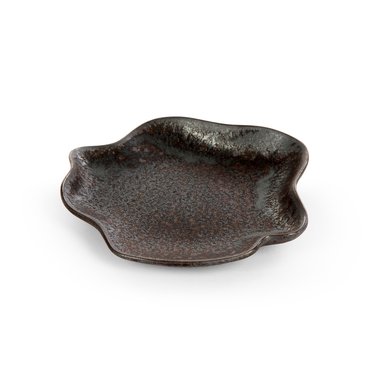 Тарелка из глины Shell коричневого цвета