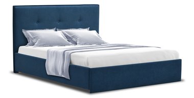 Кровать с деревянным основанием Несто 140х200 синего цвета