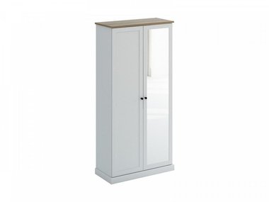 Шкаф двухдверный Caprio белого цвета с зеркалом 