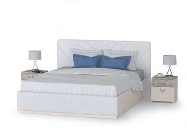 Кровать с двумя тумбами Амели 160х200 белого цвета