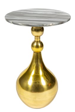 Кофейный столик Aladdin золотого цвета с мраморной столешницей